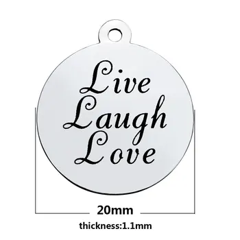 20pcs 20 mm písmom Live Laugh Love disk Kúzlo na náramok z Nerezovej Ocele osobnosti Náhrdelníky Prívesok DIY tag ručné