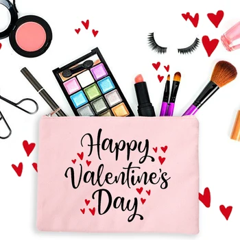 Šťastný Valentín Ženy Kozmetická Taška make-up Organizátor Rúž toaletné Potreby Skladovanie Cestovné Strany Valentína Ženské Dary