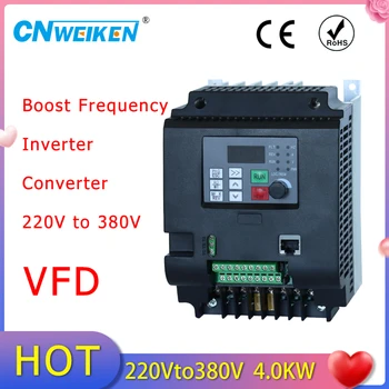 VFD Invertor 4KW Frekvenčný Menič 220V jednofázový Vstup 3 Fázové 380V Výstup CNC Vretena rýchlosť Kontroly VFD Konvertor