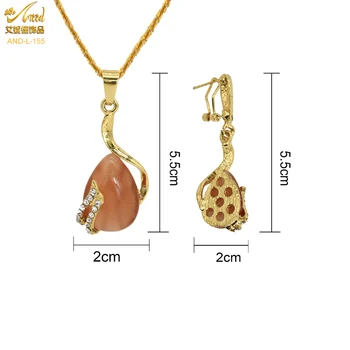 Veľkoobchod Zlatá Farba Svadobné Šperky Set Svadobné Šperky Kubických Zirco Náhrdelníky a Earings Pre Ženy Afriky Bijoux Jewelries 2